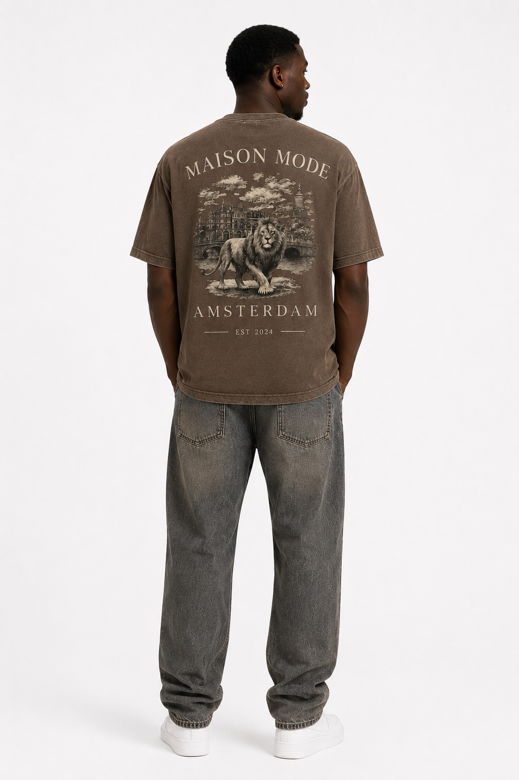 Vintage Lion Tee - Washed Brown